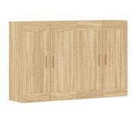 mtlskopl Lot de 2 armoires murales effet chêne Sonoma - Étagère murale avec espace de rangement pour salon ou bureau - 69,5 x 34 x 90 cm - Montage mural nécessaire