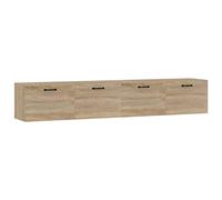 mtlskopl Lot de 2 armoires murales en chêne Sonoma - 100 x 36,5 x 35 cm - Meuble flottant moderne avec 2 compartiments pour salon et couloir - Montage mural peu encombrant