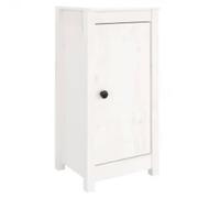 mtlskopl Lot de 2 Buffets en Bois de Pin Massif Blanc 39x35x80 cm, Armoire de Rangement avec Porte Réversible Gauche Droite, Meuble Bas de Rangement pour Salon et Entrée