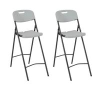 mtlskopl Lot de 2 chaises de bar pliantes, en polyéthylène haute densité et acier revêtu par pulvérisation, 45 x 78 x 114 cm, blanches, modernes, pour balcon, terrasse et jardin