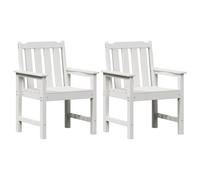 mtlskopl Lot de 2 chaises de jardin - Design moderne - 65,5 x 59 x 88 cm - PEHD - Blanches - Robuste - Pour jardin, balcon et salon - Charge maximale : 110 kg - Pour groupe de sièges d'extérieur