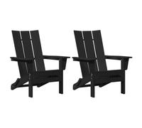 mtlskopl Lot de 2 chaises de jardin noires - 80,5 x 74,5 x 92 cm - En polyéthylène résistant aux intempéries - Avec accoudoirs - Design moderne - Robuste et durable - Pour jardin, terrasse, balcon et