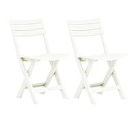 mtlskopl Lot de 2 chaises de jardin pliantes, en plastique, blanches, 44 x 41 x 78 cm, résistantes aux intempéries, peu encombrantes, pour balcon, terrasse et camping