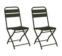 mtlskopl Lot de 2 chaises de jardin pliantes, vertes, 42 x 52 x 82 cm, en acier revêtu par pulvérisation, design moderne, robuste et durable, pour jardin, terrasse et balcon