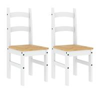 mtlskopl Lot de 2 chaises de salle à manger, blanches, 40 x 46 x 99 cm, en pin massif avec finition cire de miel, design moderne et intemporel, robustes et durables, pour cuisine, salle à manger