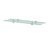 mtlskopl Lot de 2 Étagères Murales en Verre Trempé 90 x 20 cm, Étagère Flottante Épaisseur 8 mm avec Supports en Alliage de Zinc pour Salon, Chambre et Salle de Bain, Transparent