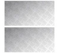 mtlskopl Lot de 2 marches d'escalier en tôle ondulée en aluminium - Tapis d'escalier à angle droit - 80 x 40 cm - Pour l'intérieur et l'extérieur - Protection robuste et profil de bord d'escalier