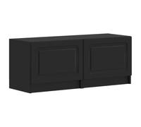 mtlskopl Lot de 2 meubles TV modernes en bois noir 49 x 35 x 40 cm | Meuble bas compact pour le salon ou la chambre à coucher avec porte flexible et beaucoup d'espace de rangement pour les