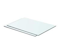 mtlskopl Lot de 2 Panneaux d'Étagère en Verre Trempé 50 x 30 cm, Tablettes Transparentes Épaisseur 8 mm pour Paroi à Lattes et Présentoir Mural de Magasin ou Maison