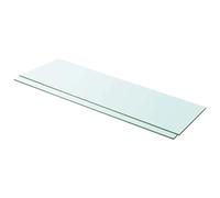 mtlskopl Lot de 2 Panneaux d'Étagère en Verre Trempé Transparent 100 x 30 cm, Tablettes Murales Rectangulaires Épaisseur 8 mm pour Paroi à Lattes, Présentoir Boutique et Maison