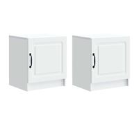 mtlskopl Lot de 2 tables de chevet blanches en bois avec porte et espace de rangement, console de chevet moderne de style vintage pour chambre à coucher, table d'appoint 43 x 34,5 x 47 cm