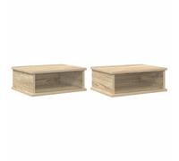 mtlskopl Lot de 2 tables de chevet en chêne Sonoma - Table d'appoint moderne en bois - Console de chevet rectangulaire pour chambre à coucher et salon - 40 x 31 x 15 cm