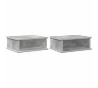 mtlskopl Lot de 2 tables de chevet modernes en béton gris pour chambre à coucher et salon, en bois, console de chevet rectangulaire, 40 x 31 x 15 cm, facile d'entretien, montage facile