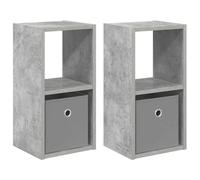 mtlskopl Lot de 2 tables de chevet modernes en gris béton avec tiroir et compartiment de rangement ouvert, console de chevet étroite pour chambre à coucher, 25,5 x 22 x 49,5 cm, bois