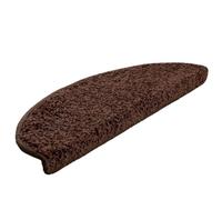 mtlskopl Lot de 20 tapis d'escalier semi-circulaires 65 x 21 x 4 cm Marron - Tapis d'escalier antidérapants en polypropylène touffeté lavable avec bandes adhésives pour escaliers en bois et escaliers