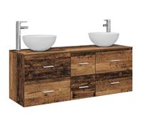 mtlskopl Lot de 3 armoires de salle de bain en bois vieilli - Montage mural | Les meubles de salle de bain suspendus au mur aspect bois vieilli pour salle de bain d'invités créent un sol libre et un