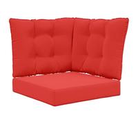 mtlskopl Lot de 3 coussins pour meubles de jardin, coussins de canapé d'extérieur en rouge, coussin d'assise avec coussin de dossier et latéral, housse en polyester avec rembourrage en mousse pour