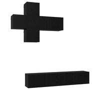mtlskopl Lot de 3 meubles TV muraux en bois composé, ensemble de meubles TV modernes et armoire suspendue pour salon, meuble bas modulaire avec espace de rangement et portes à charnières, 30,5 x 30 x