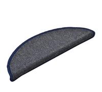 mtlskopl Lot de 30 tapis d'escalier antidérapants, semi-circulaires, 56 x 17 x 3 cm, avec ruban adhésif double face pour escaliers intérieurs, gris foncé et bleu