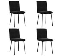 mtlskopl Lot de 4 chaises de salle à manger, en velours, noires, 45 x 54 x 83 cm, avec structure en métal et bois, rembourrage épais, design moderne, robustes et durables, pour cuisine, salle à manger