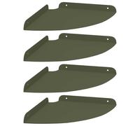 mtlskopl Lot de 4 étagères d'angle flottantes en acier vert olive mat - 24 x 24 x 2 cm - Étagère murale carrée - Pour salon, cuisine, salle de bain - Charge maximale : 10 kg par étagère