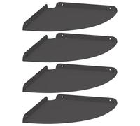 mtlskopl Lot de 4 étagères flottantes noires mates - 30 x 30 cm - Étagère d'angle carrée en acier - Étagère murale peu encombrante pour salon, cuisine et salle de bain - Charge maximale de 10 kg par