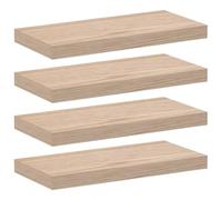 mtlskopl Lot de 4 étagères murales flottantes - 50 x 23,5 x 3 cm - En bois avec placage en chêne - Pour salon, cuisine et salle de bain - Support invisible - Charge maximale : 7 kg