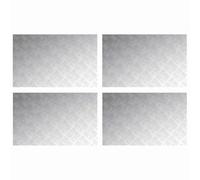 mtlskopl Lot de 4 marches d'escalier en aluminium - Tôle ondulée - Angle droit - Pour l'intérieur et l'extérieur - Protection contre les marches et antidérapants - Argenté - 80 x 50 cm