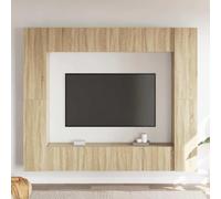 mtlskopl Lot de 8 meubles TV en bois de chêne Sonoma 80 x 30 cm, armoire suspendue et buffet haut moderne de 30,5 x 90 cm, buffet bas moderne, montage mural, pour salon, chambre à coucher, bureau