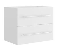 mtlskopl Meuble de lavabo blanc 60 x 38,5 x 48 cm en matériau dérivé du bois avec 1 tiroir, design moderne et construction robuste, kit complet de salle de bain pour petites salles de bains et