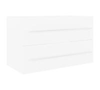 mtlskopl Meuble de lavabo blanc 80 x 38,5 x 48 cm en matériau dérivé du bois, design moderne et fin, meuble de salle de bain stable avec 1 tiroir, nettoyage facile, pour petites salles de bains et