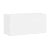 mtlskopl Meuble de lavabo - Blanc - 90 x 38,5 x 45 cm - En bois - Design moderne avec tiroir - Peu encombrant - Pour petites salles de bains et toilettes d'invités