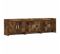 mtlskopl Meuble TV bas en chêne fumé 168 x 33 x 47 cm | Meuble TV pratique pour salon et chambre à coucher avec 6 portes, poignées métalliques robustes et surface facile d'entretien
