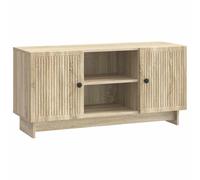 mtlskopl Meuble TV en chêne Sonoma - 102 x 34,5 x 50 cm - Meuble bas en bois avec 2 portes et compartiment - Table TV de style vintage pour le salon - Meuble TV design rétro