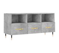 mtlskopl Meuble TV Gris Béton 102x36x50 cm, Banc de Télévision en Bois d'Ingénierie et Fer avec 3 Tiroirs et 3 Compartiments, Buffet Bas de Rangement Style Industriel pour Salon