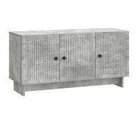 mtlskopl Meuble TV Gris Béton 99 x 34,5 x 50 cm, Support TV Bas en Bois d'Ingénierie avec 3 Portes, Meuble de Rangement Moderne pour Salon et Bureau, Buffet Bas Robuste