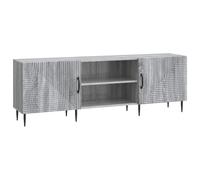 mtlskopl Meuble TV Gris Sonoma 150 x 31 x 50 cm en Bois d'Ingénierie, Banc Télévision Vintage avec Pieds en Métal Noir, Buffet Bas de Rangement avec Portes et Étagère