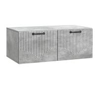 mtlskopl Meuble TV Mural Gris Béton 78,5x41x30 cm, Console TV Suspendue en Bois d'Ingénierie avec 2 Portes, Meuble de Salon Flottant pour Équipement Multimédia et Rangement