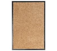 mtlskopl Paillasson lavable - Crème - 60 x 40 cm - Pour entrée | Paillasson absorbant avec dessous antidérapant en PVC pour couloir, balcon et porte d'entrée. Enroulable et facile