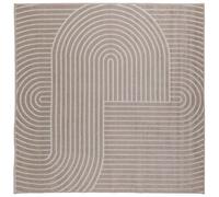 mtlskopl PALMERAS Tapis beige 120 x 120 cm carré - Tapis de salon doux, lavable et antidérapant - Tapis de couloir robuste en polyester pour l'intérieur et l'extérieur couvert