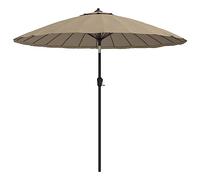 mtlskopl Parasol de Jardin avec Manivelle mât Aluminium 270 cm Taupe | Grand ombrelle de terrasse et balcon avec toile en polyester anti UV et 24 baleines robustes pour zone d ombrage vaste.