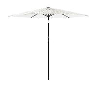 mtlskopl Parasol de Jardin en Paille avec Manivelle Blanc 223x223 cm | Ombrage élégant style hawaïen pour terrasse, balcon et piscine avec structure en acier.