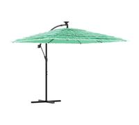 mtlskopl Parasol de Jardin Manivelle Acier Vert 246x246x230 cm | Ombrage exterieur avec toit en paille 8 couches et manivelle pratique pour votre terrasse, balcon ou espace repas.