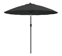 mtlskopl Parasol de Jardin Rond 270 cm avec Mât en Aluminium, Parasol d'Extérieur à Manivelle avec 24 Baleines Durables pour Ombrage de Terrasse, Balcon et Cour, Anthracite