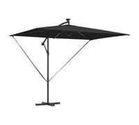 mtlskopl Parasol Déporté Banane 294 x 200 x 270 cm Noir, Grand Parasol de Jardin Inclinable et Orientable en Polyester et Aluminium avec Manivelle pour Balcon et Terrasse