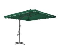 mtlskopl Parasol Déporté Carré 250x250 cm avec Pied Croix Vert | Protection solaire orientable à 360° pour terrasse et jardin. Toile polyester vert résistant sur mât acier.