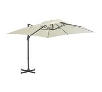 mtlskopl Parasol Déporté Carré 300x300 cm Aluminium Sable | Protection UV optimale avec inclinaison orientable et rotation à 360 degrés pour votre terrasse ou jardin.