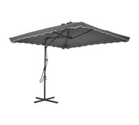 mtlskopl Parasol Déporté de Jardin 250x250 cm Mât Acier Anthracite | Ombrage orientable à 360 degrés avec base en croix pour terrasse et jardin, structure robuste à 4 baleines en acier.