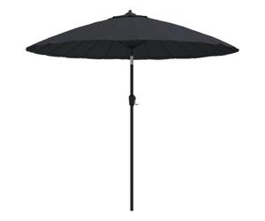 mtlskopl Parasol Jardin 270cm Ombrage Balcon Terrasse Mât Aluminium Noir | Protection anti-UV efficace avec toile polyester, ouverture facile par manivelle et 24 baleines pour jardin et terrasse.
