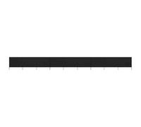 mtlskopl Paravent Pliable 9 Panneaux Brise-Vent 1200x80 cm Noir 10 Poteaux | Abri pliable pour terrasse et camping, brise-vue en non-tissé noir de 12 mètres pour organiser facilement votre extérieur.